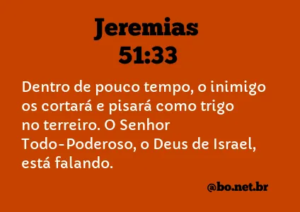 Jeremias 51:33 NTLH