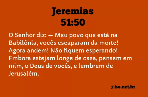 Jeremias 51:50 NTLH