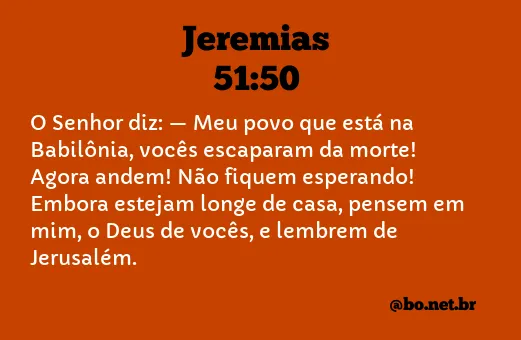 Jeremias 51:50 NTLH