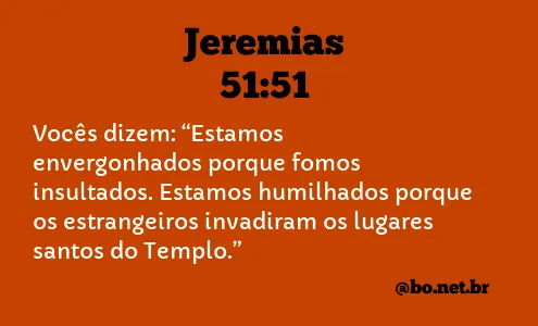 Jeremias 51:51 NTLH