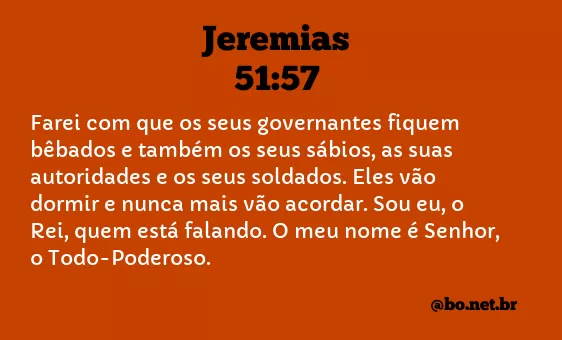Jeremias 51:57 NTLH