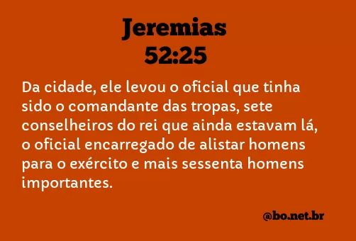 Jeremias 52:25 NTLH