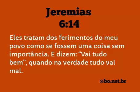 Jeremias 6:14 NTLH