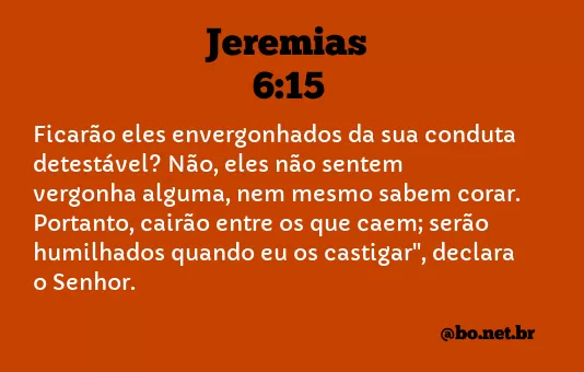 JEREMIAS 6:15 NVI NOVA VERSÃO INTERNACIONAL