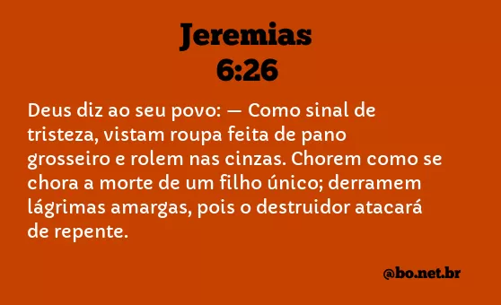 Jeremias 6:26 NTLH