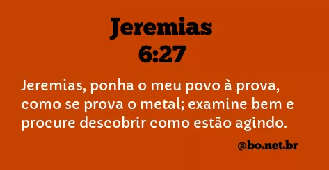 Jeremias 6:27 NTLH