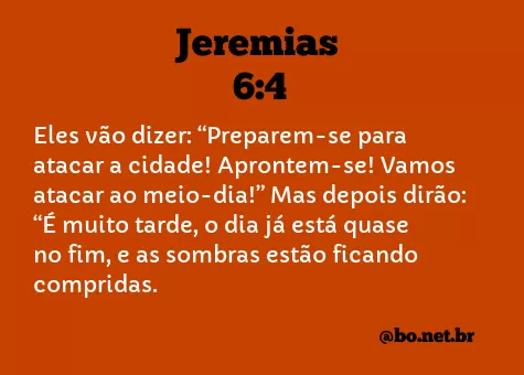 Jeremias 6:4 NTLH