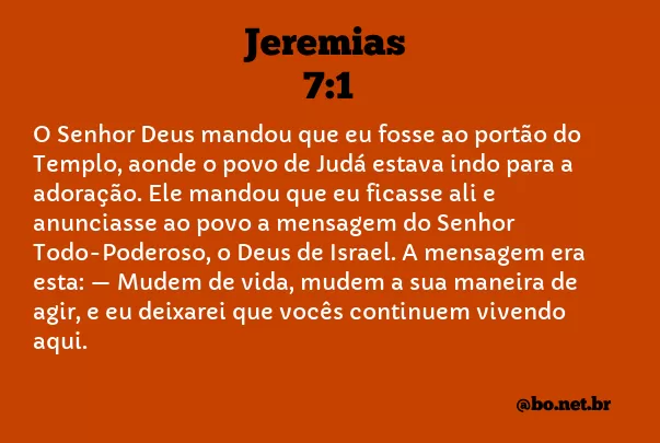 Jeremias 7:1 NTLH