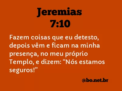 Jeremias 7:10 NTLH