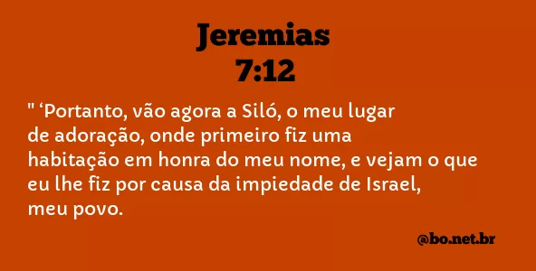 JEREMIAS 7:12 NVI NOVA VERSÃO INTERNACIONAL