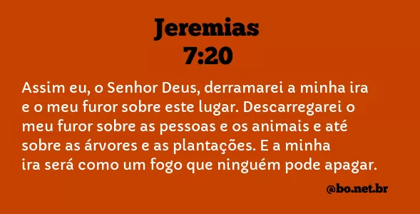Jeremias 7:20 NTLH