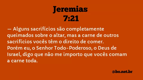 Jeremias 7:21 NTLH