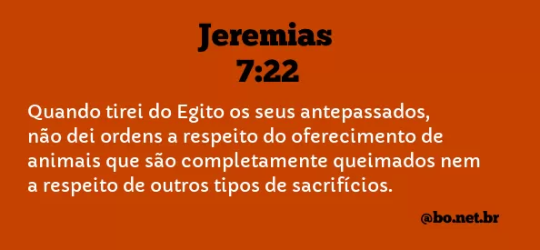 Jeremias 7:22 NTLH