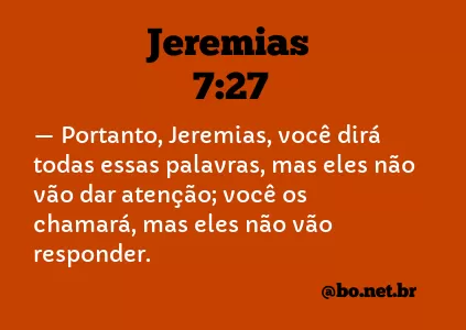 Jeremias 7:27 NTLH