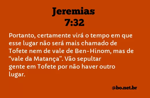 Jeremias 7:32 NTLH