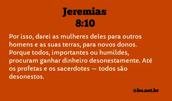 Jeremias 8:10 NTLH