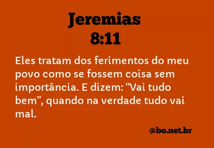 Jeremias 8:11 NTLH