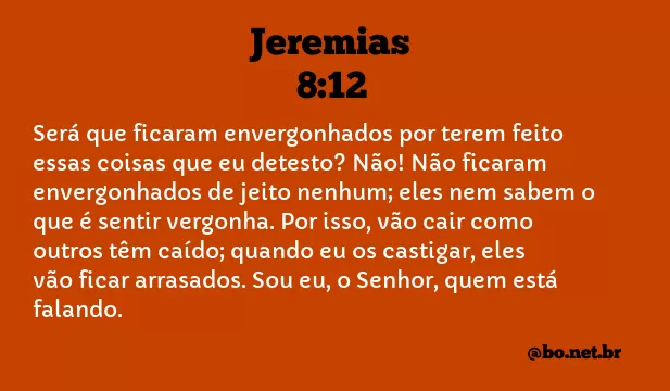 Jeremias 8:12 NTLH