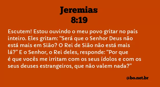 Jeremias 8:19 NTLH
