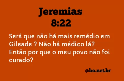 Jeremias 8:22 NTLH