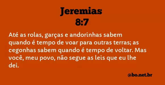 Jeremias 8:7 NTLH