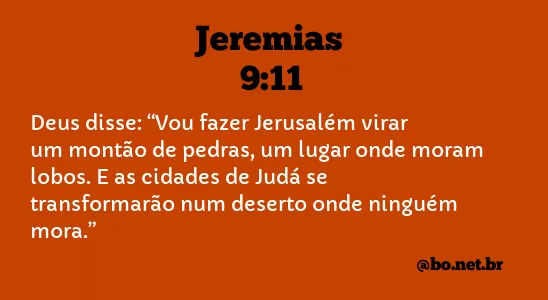 Jeremias 9:11 NTLH
