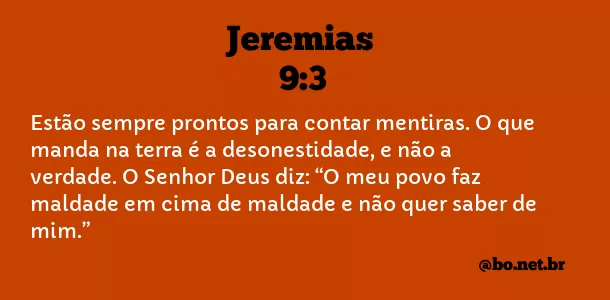 Jeremias 9:3 NTLH