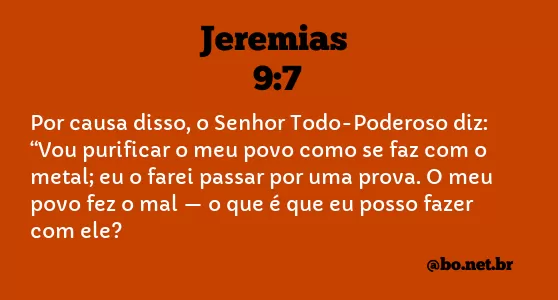 Jeremias 9:7 NTLH