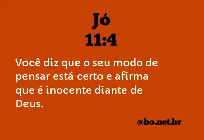 Jó 11:4 NTLH