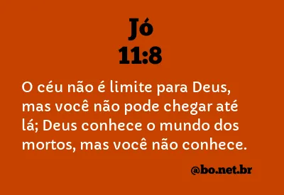 Jó 11:8 NTLH