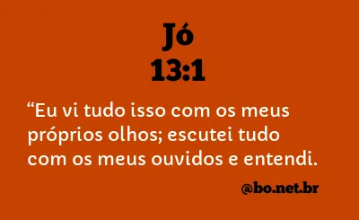 Jó 13:1 NTLH