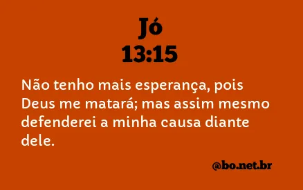 Jó 13:15 NTLH