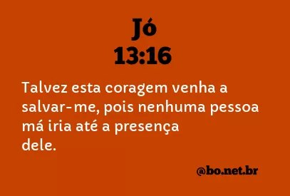 Jó 13:16 NTLH