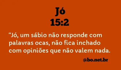 Jó 15:2 NTLH