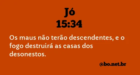 Jó 15:34 NTLH