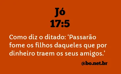 Jó 17:5 NTLH