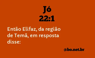 Jó 22:1 NTLH