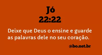 Jó 22:22 NTLH