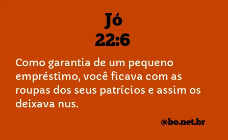 Jó 22:6 NTLH