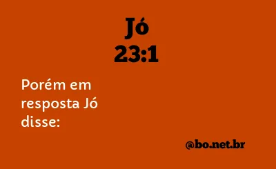 Jó 23:1 NTLH