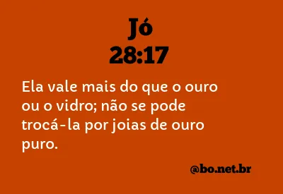 Jó 28:17 NTLH