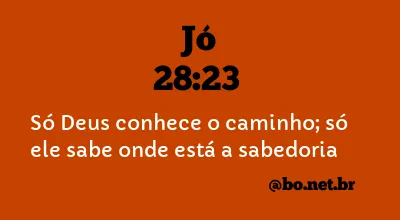 Jó 28:23 NTLH