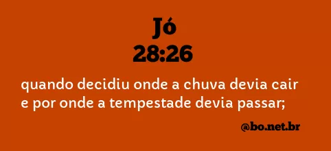 Jó 28:26 NTLH