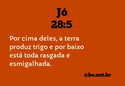 Jó 28:5 NTLH