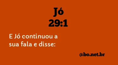 Jó 29:1 NTLH