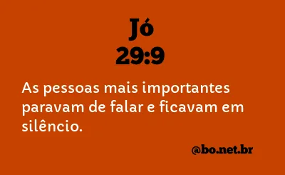 Jó 29:9 NTLH