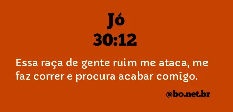 Jó 30:12 NTLH