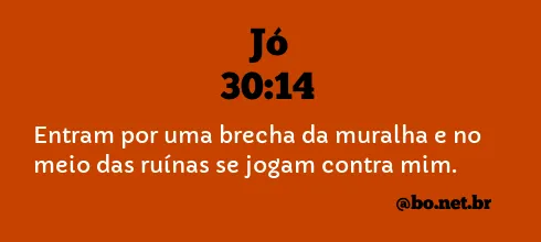 Jó 30:14 NTLH