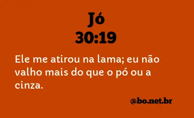 Jó 30:19 NTLH