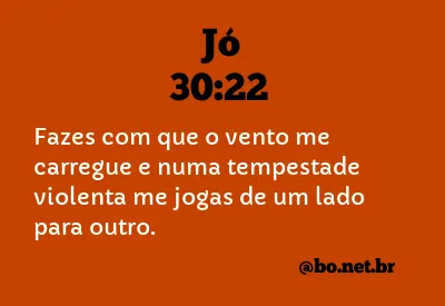 Jó 30:22 NTLH